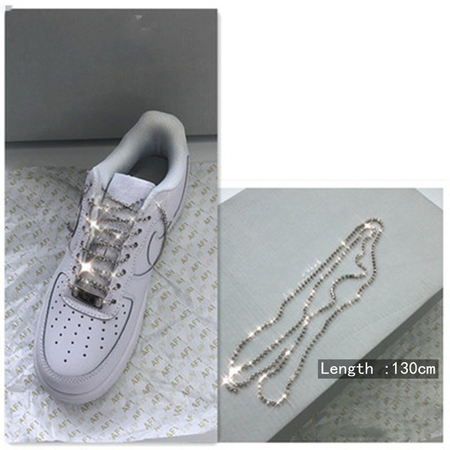 Buty do ozdabiania Bling Rhinestone z sznurowadłami i naszyjnikiem tassel - luksusowe akcesoria ze zdobieniami kryształowymi DIY do sneakerów - Wianko - 7