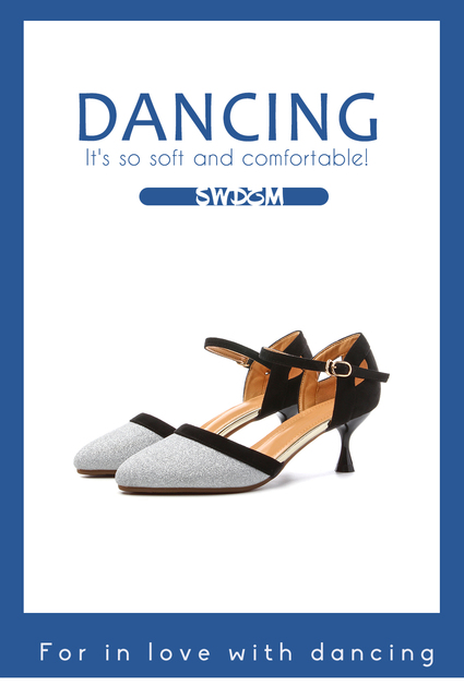 Buciki do tańca dla kobiet w stylu latynoskim SWDZM - zamknięte noski, idealne do tańca nowoczesnego, salsy i tanga - Wianko - 1