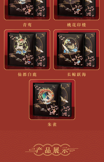 Ekskluzywny pudełko na zakładki metalowe w stylu retro z motywem chińskim - idealny prezent studencki - Wianko - 10
