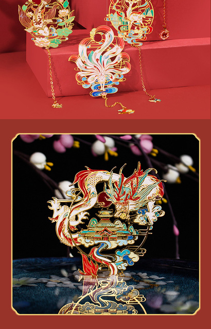 Ekskluzywny pudełko na zakładki metalowe w stylu retro z motywem chińskim - idealny prezent studencki - Wianko - 12