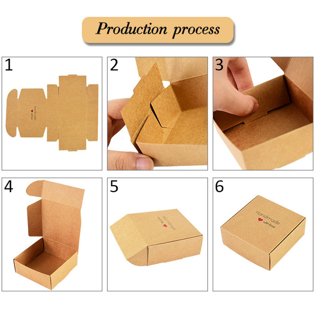 Pudełko na cukierki ręcznie zrobione z Kraft papieru, 6 sztuk, idealne na prezent na Boże Narodzenie, ślubne przyjęcie i dekorację domu - Wianko - 6