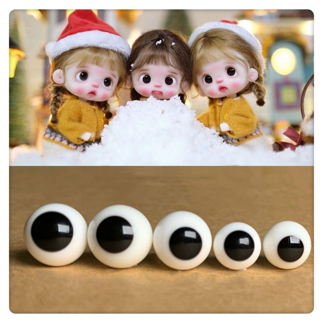 Czarne plastikowe oczy bezpieczeństwa wysokiej jakości do lalek DIY - Wianko - 1