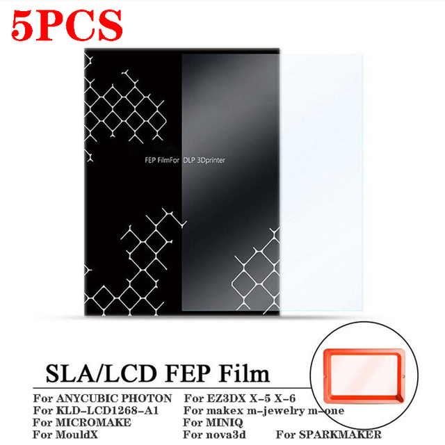 Zestaw 5 folii FEP SLA/LCD 140x200mm do Anycubic Photon DLP 3D drukarek - Wianko - 1