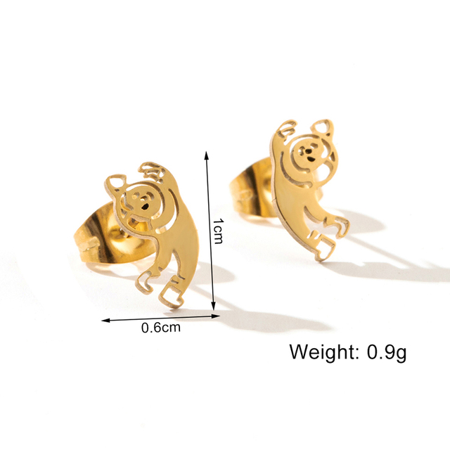 Kolczyki ze stali nierdzewnej - minimalistyczny design, modna biżuteria dla kobiet i dziewczyn - Wianko - 1