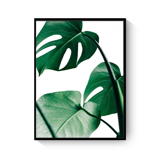 Zielony liść rośliny - Skandynawskie plakaty dekoracyjne na płótnie z obrazem - Wianko - 7