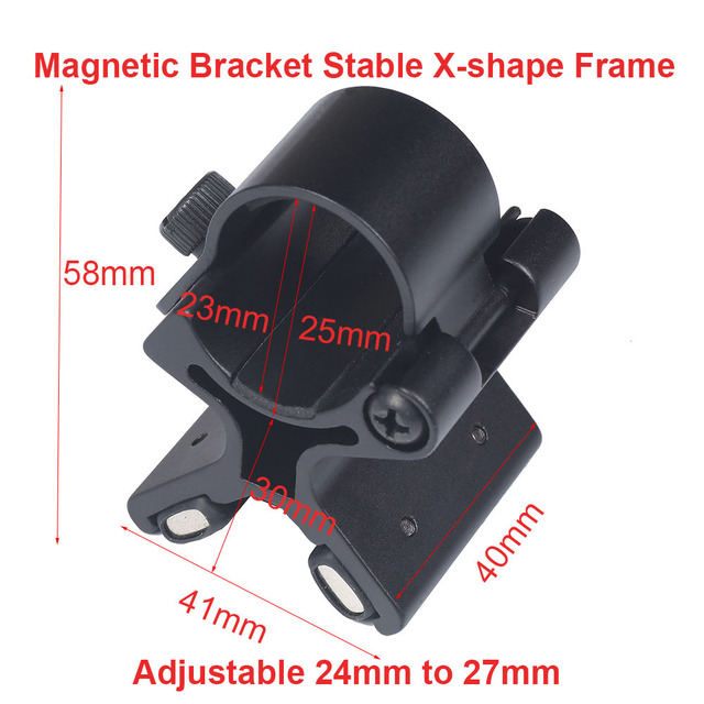 Uchwyt magnetyczny do lamp latarek o średnicy 30mm, stabilna rama w kształcie litery X, regulacja i super magnes 24-27mm - Wianko - 8