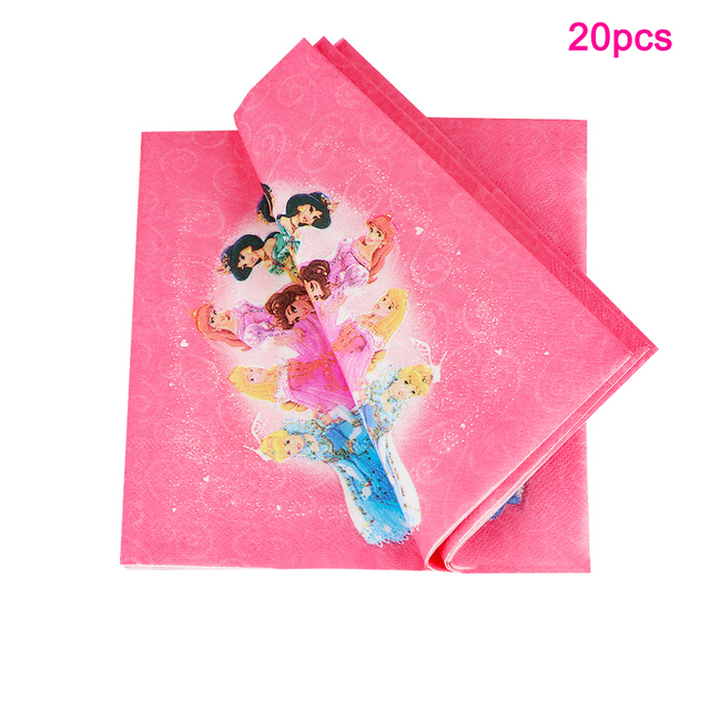 100/60 sztuk Disney Six Princess - papierowe kubki, talerze, słomki, serwetki - dekoracja na urodziny, Baby Shower i imprezy dziecięce - Wianko - 3