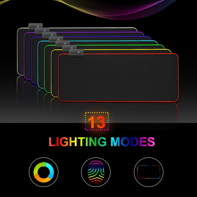 Podkładka pod mysz LED Luminous RGB z kolorowymi światłami do gier i klawiatury, dla komputerów - Wianko - 4