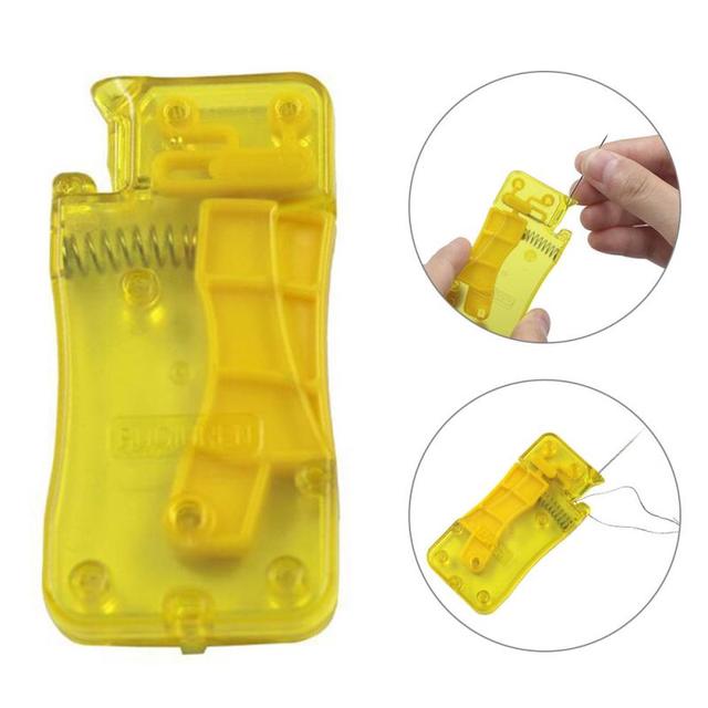 1 Szt. Automatyczne urządzenie do gwintowania igły żółte - proste narzędzie do szycia domowego DIY i odzieży - wygodne narzędzie do szycia - igły do szycia narzędzie do gwintowania - Wianko - 2