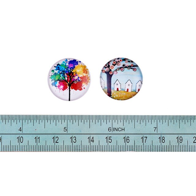 Półokrągłe szklane koraliki Cabochons Drzewo życia - mieszane kolory, 10-30mm, 100-200 sztuk - Wianko - 7