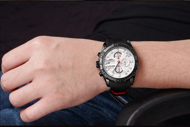 Męski zegarek sportowy Chronograf MEGIR - marka topowa, modny, kwarcowy, wojskowy, silikonowy - Wianko - 14