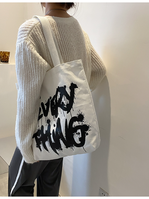 Duża damska torba na ramię z nadrukiem graffiti - moda, pojemna i nowoczesna - Wianko - 13