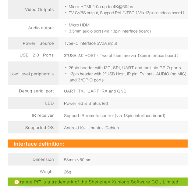 Pomarańczowy Pi Zero 2 z 512MB RAM i Allwinner H616 - Android 10, Ubuntu, Debian OS - Wianko - 8