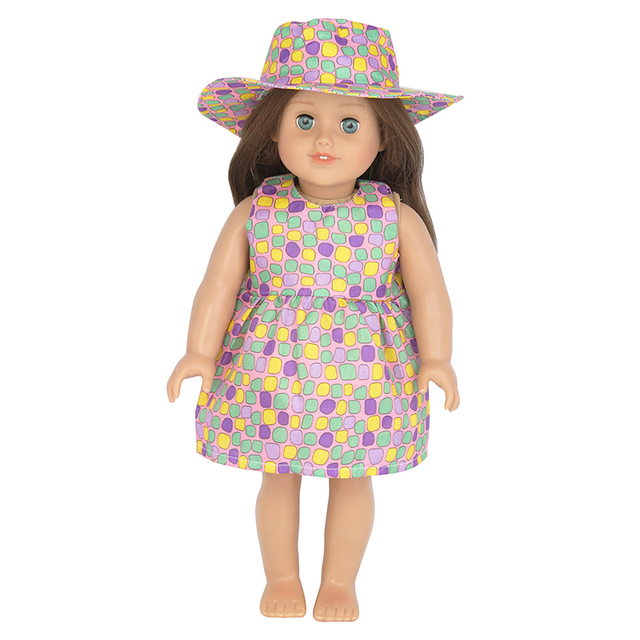 Lalka amerykańska 18 Cal z ubrankiem i zestawem kapeluszy - kwiat wiśni - dla 43cm Reborn Dolls i OG Dolls - Wianko - 43
