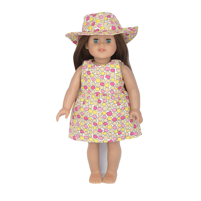 Lalka amerykańska 18 Cal z ubrankiem i zestawem kapeluszy - kwiat wiśni - dla 43cm Reborn Dolls i OG Dolls - Wianko - 46