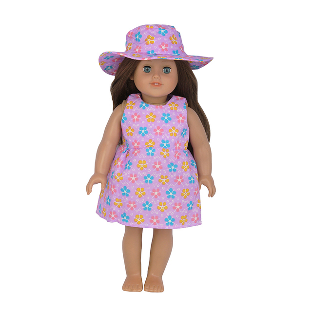 Lalka amerykańska 18 Cal z ubrankiem i zestawem kapeluszy - kwiat wiśni - dla 43cm Reborn Dolls i OG Dolls - Wianko - 29