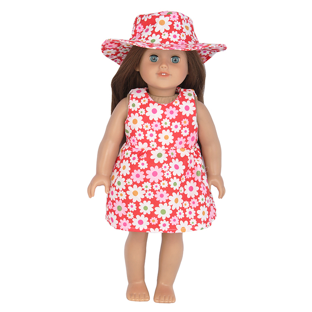 Lalka amerykańska 18 Cal z ubrankiem i zestawem kapeluszy - kwiat wiśni - dla 43cm Reborn Dolls i OG Dolls - Wianko - 52