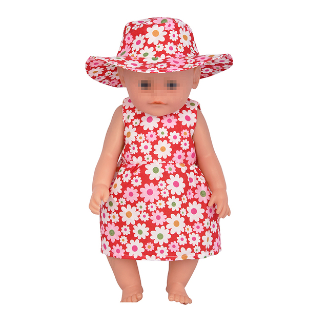 Lalka amerykańska 18 Cal z ubrankiem i zestawem kapeluszy - kwiat wiśni - dla 43cm Reborn Dolls i OG Dolls - Wianko - 50