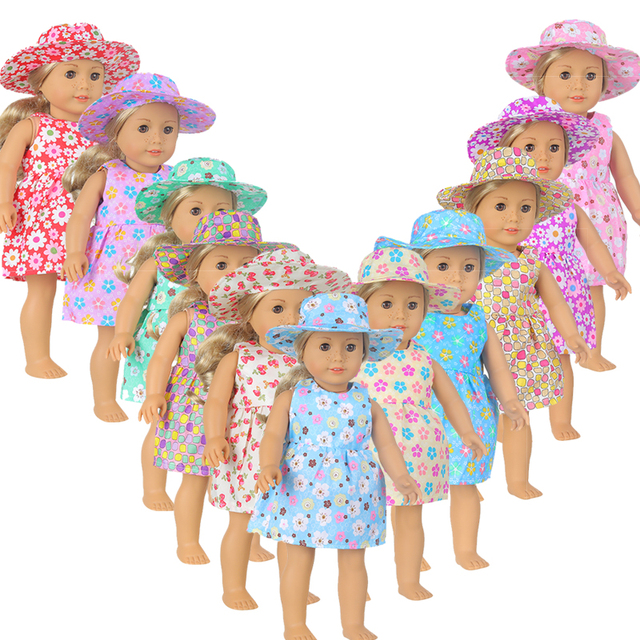 Lalka amerykańska 18 Cal z ubrankiem i zestawem kapeluszy - kwiat wiśni - dla 43cm Reborn Dolls i OG Dolls - Wianko - 3