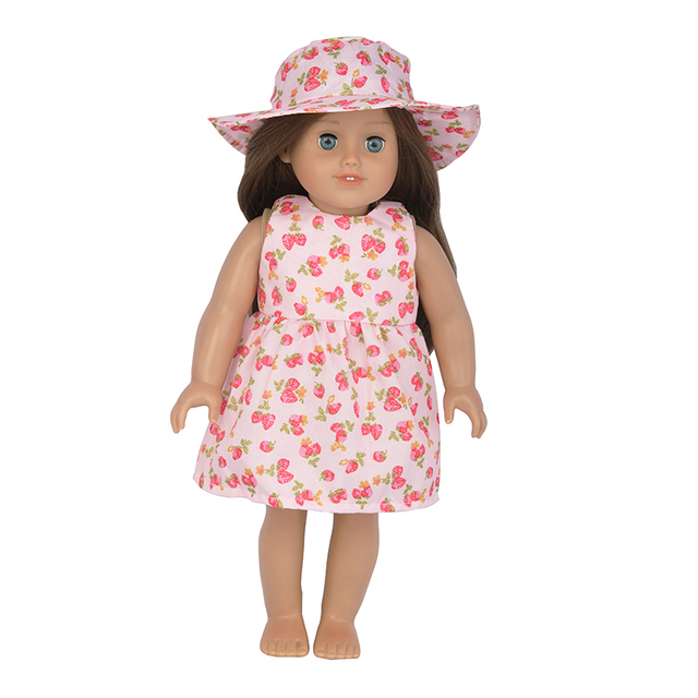 Lalka amerykańska 18 Cal z ubrankiem i zestawem kapeluszy - kwiat wiśni - dla 43cm Reborn Dolls i OG Dolls - Wianko - 32