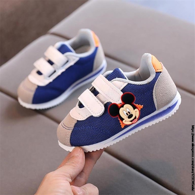 Trampki dziecięce Mickey Duck Casual Minnie sportowe oddychające oświetlenie płaskie miękkie - Wianko - 4