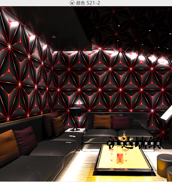 Migające naścienne tapety karaoke 3D z efektem odblaskowym - specjalne pole tematyczne, bar, kwadratowa kratka - Wianko - 7