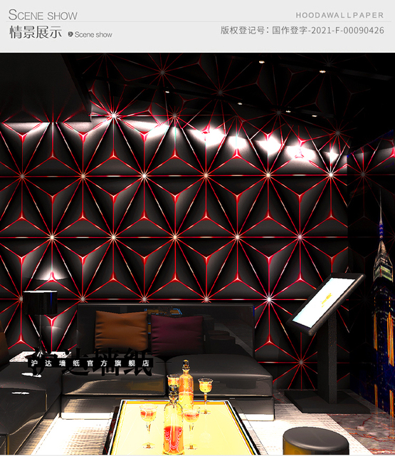 Migające naścienne tapety karaoke 3D z efektem odblaskowym - specjalne pole tematyczne, bar, kwadratowa kratka - Wianko - 6