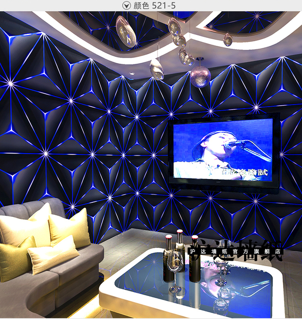 Migające naścienne tapety karaoke 3D z efektem odblaskowym - specjalne pole tematyczne, bar, kwadratowa kratka - Wianko - 15
