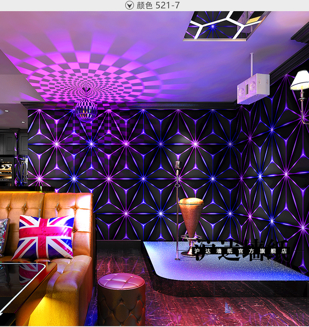Migające naścienne tapety karaoke 3D z efektem odblaskowym - specjalne pole tematyczne, bar, kwadratowa kratka - Wianko - 23