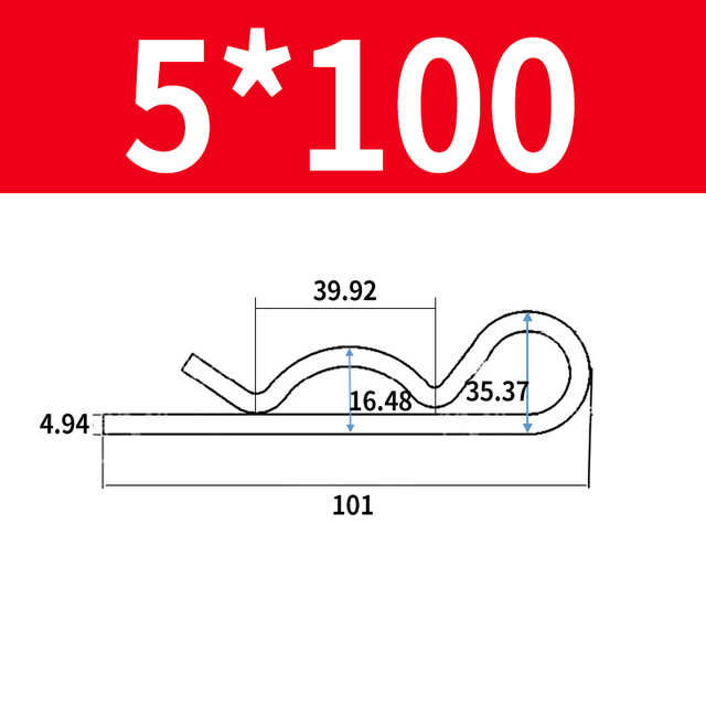 Sprężyna zawleczka ze stali nierdzewnej w kształcie litery R, różne średnice: 1mm, 1.2mm, 1.6mm, 1.8mm, 2mm, 3mm, 4mm, 5mm - łącznik sprzętu do naprawy samochodów - Wianko - 8