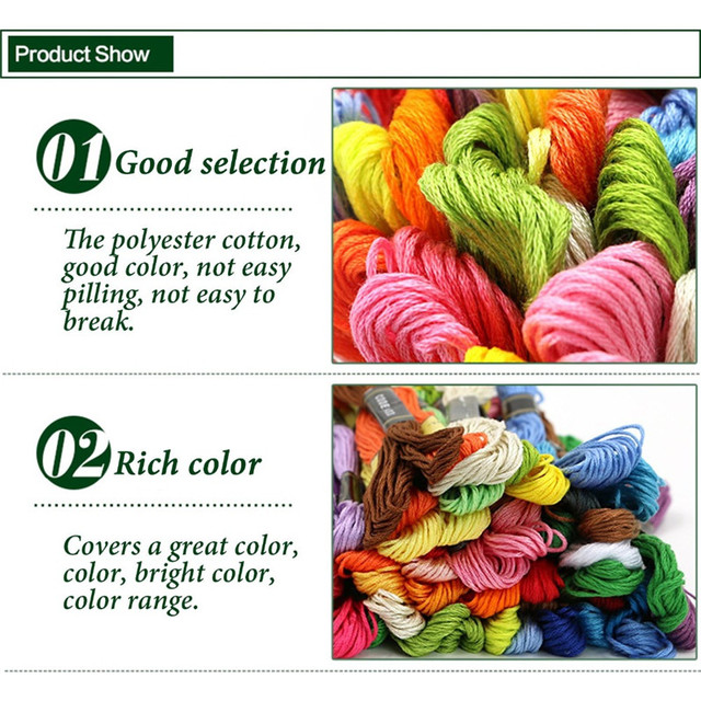 Zestaw DIY Multicolor nici do haftowania ściegiem krzyżykowym - motek bawełnianych nici do szycia (50/100/150/200/250/450pcs) - Wianko - 16