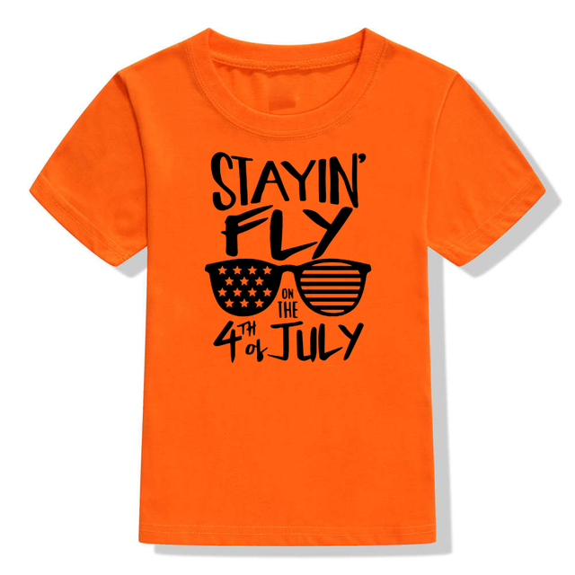 Koszulka dziecięca Stayin Fly na 4 lipca - moda dla chłopców i dziewcząt z krótkim rękawem - Wianko - 26