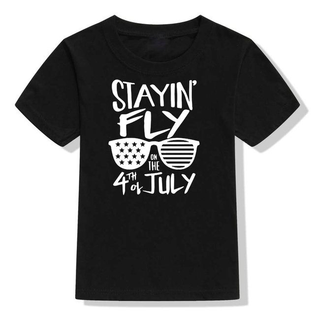 Koszulka dziecięca Stayin Fly na 4 lipca - moda dla chłopców i dziewcząt z krótkim rękawem - Wianko - 21