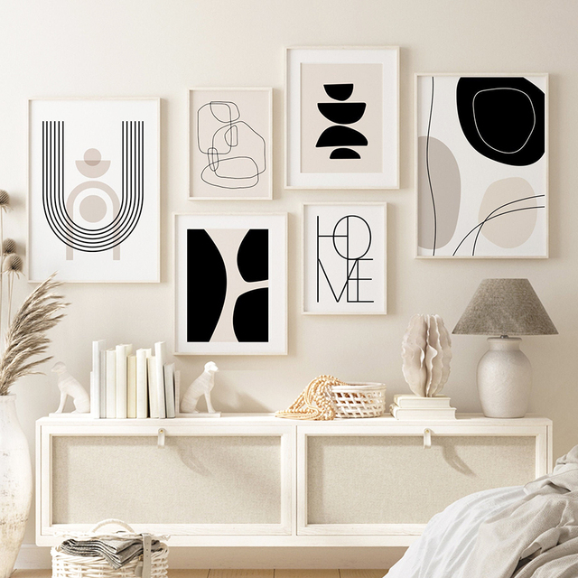 Abstrakcyjny wzór geometrycznego rysunku - Obraz ścienny na płótnie do salonu (Nordic, plakaty, druki fotografii) - Wianko - 4