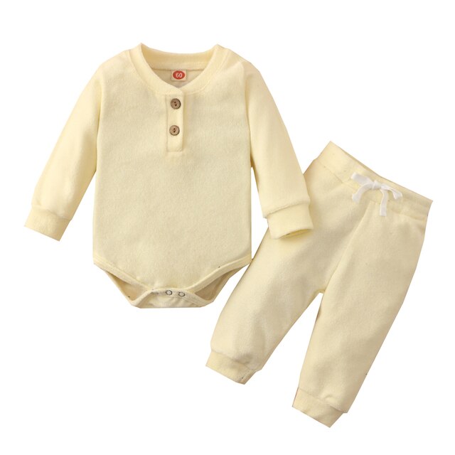 Zestaw ubrań dla niemowląt Ma & Baby 0-24M (chłopiec/dziewczynka) – miękkie spodnie z długim rękawem i szalonym Romper – jesienne i wiosenne stroje (D11) – NOWE! - Wianko - 1