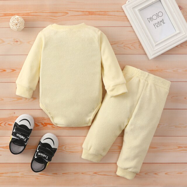 Zestaw ubrań dla niemowląt Ma & Baby 0-24M (chłopiec/dziewczynka) – miękkie spodnie z długim rękawem i szalonym Romper – jesienne i wiosenne stroje (D11) – NOWE! - Wianko - 4