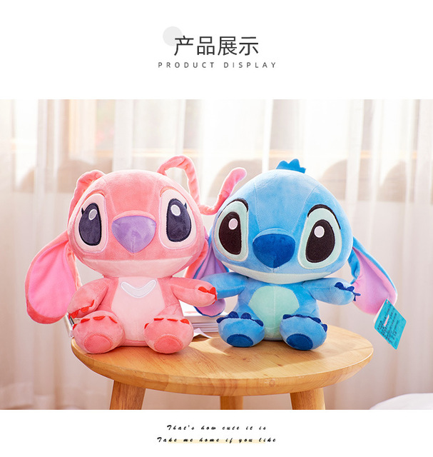 Różowa niebieska pluszowa lalka Disney Lilo i Stitch 23-30cm - zabawka Kawaii Anime dla dzieci urodzinowa prezenty dziewczynek - Wianko - 8