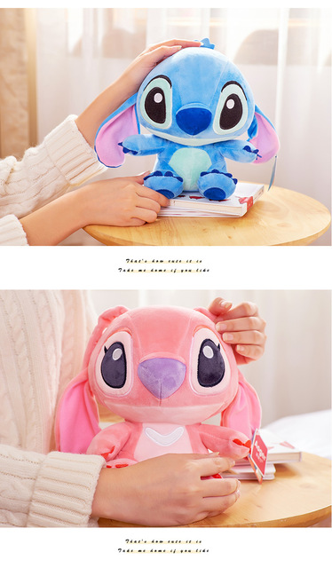 Różowa niebieska pluszowa lalka Disney Lilo i Stitch 23-30cm - zabawka Kawaii Anime dla dzieci urodzinowa prezenty dziewczynek - Wianko - 9