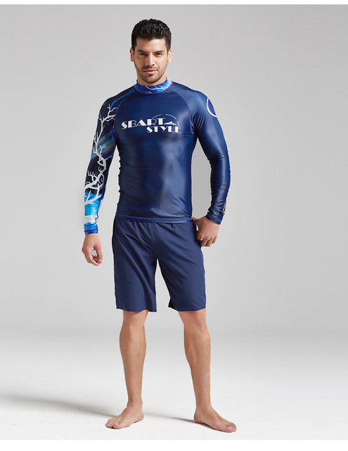 Męska rashguard Sbart z długim rękawem do nurkowania i surfing, szybkoschnący t-shirt anty-UV dla mężczyzn - Wianko - 16
