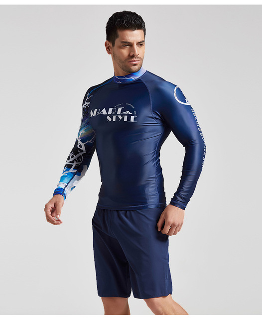 Męska rashguard Sbart z długim rękawem do nurkowania i surfing, szybkoschnący t-shirt anty-UV dla mężczyzn - Wianko - 13