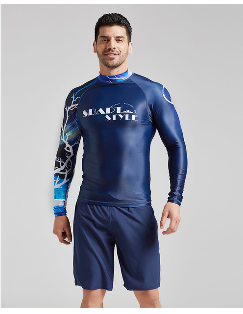 Męska rashguard Sbart z długim rękawem do nurkowania i surfing, szybkoschnący t-shirt anty-UV dla mężczyzn - Wianko - 15