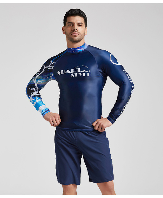 Męska rashguard Sbart z długim rękawem do nurkowania i surfing, szybkoschnący t-shirt anty-UV dla mężczyzn - Wianko - 12