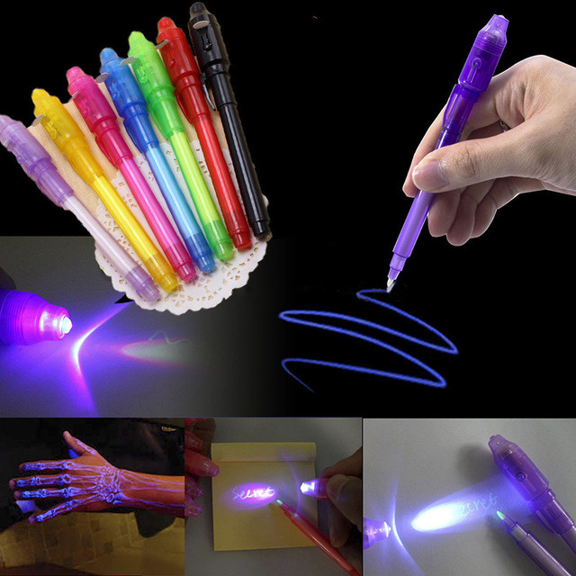 Magiczne pióro atramentowe z niewidzialną lampą UV do wielofunkcyjnego malowania dzieci - sprawdź funkcję podświetlania i sprawdzania pieniędzy - Wianko - 2
