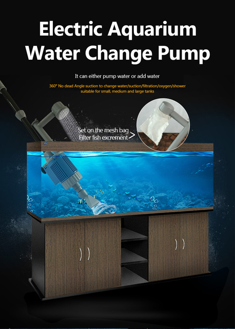 Elektryczna pompa do czyszczenia akwarium, fontanny ogrodowej oraz filtracji wody (20/28W) - Wianko - 1