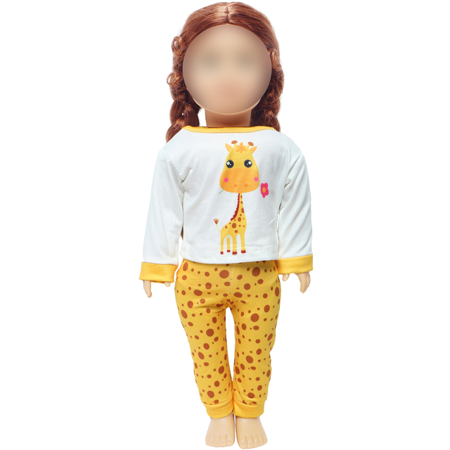 Zestaw strój lalki Moda 1 dla 18 Cal dziewczyny, słodkie zwierzaki, wzór z ptakami - spódnica, topy, spodnie, koszula i akcesoria - Wianko - 26