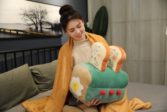 Pluszowa zabawka kromka chleba – śliczna imitacja jedzenia, idealna dekoracja łóżka dla dzieci - Wianko - 4
