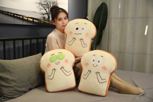 Pluszowa zabawka kromka chleba – śliczna imitacja jedzenia, idealna dekoracja łóżka dla dzieci - Wianko - 9