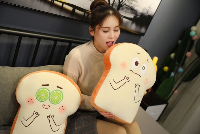 Pluszowa zabawka kromka chleba – śliczna imitacja jedzenia, idealna dekoracja łóżka dla dzieci - Wianko - 10