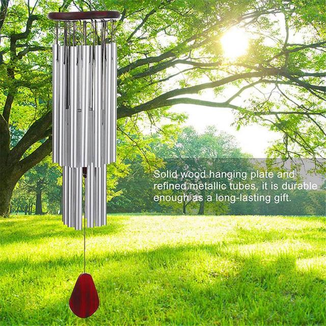 Dzwonek wiatrowy z litego drewna - jednostkowy, wielokomorowy, ozdoba ogrodowa - Wianko - 1