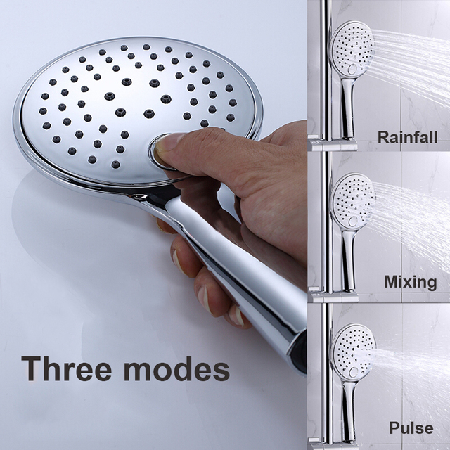 Ręczna głowica prysznicowa Z&L chromowana, 3 tryby regulacji, deszczowa deszczownica - Wianko - 2